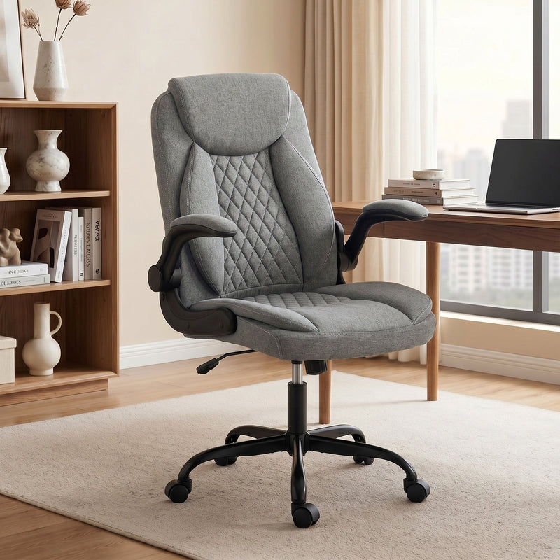 Office Chair with Flip Up Armrests for Space Saving Home Office Comfort