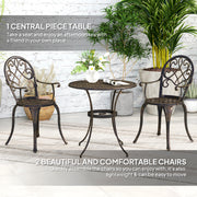 Three Piece Aluminium Garden Bistro Set Bronze Finish Weather Resistant by Outsunny