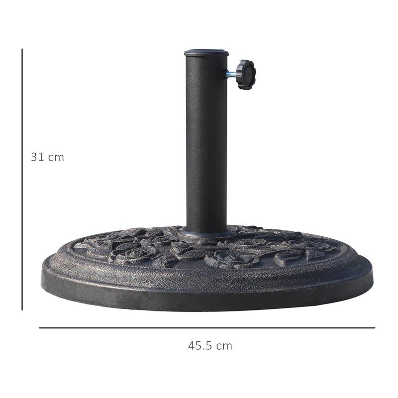9kg Round Garden Parasol Base Bronze Outdoor Umbrella Stand for 38mm or 48mm Poles by Outsunny