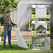 Outsunny 3 x 3 m Pop Up Gazebo with Sidewalls, UPF50+ Heavy Duty Garden Party Tent Marquee with Wheeled Carry Bag, Silver Grey AOSOM