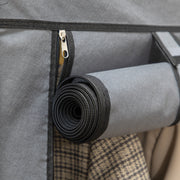 Dark Grey Fabric Portable Wardrobe with 8 Shelves and 2 Hanging Rods by HOMCOM