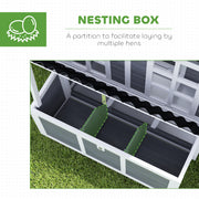 Wooden Chicken Coop with Nesting Box Slide-Out Tray and Perches for 4-6 Chickens by PawHut