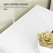 White 2 Drawer Bedside Table with Gold Legs Elegant Design by HOMCOM