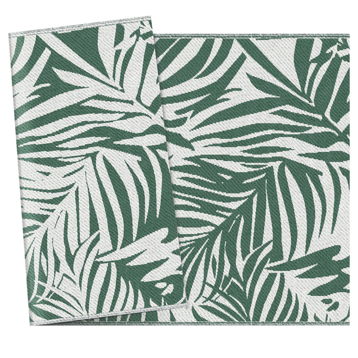 Green Reversible Outdoor RV Rug 1.5 x 2.4m Waterproof Plastic Straw Mat for Garden Camping by Outsunny