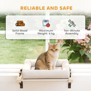 Adjustable Cat Radiator Hammock Bed With Washable Cushion For Indoor Use Cream White