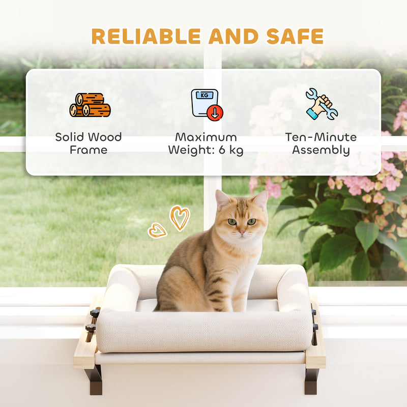 Adjustable Cat Radiator Hammock Bed With Washable Cushion For Indoor Use Cream White