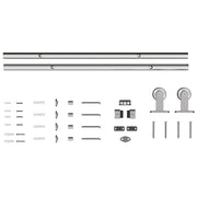 Sliding Door Hardware Kit for Quiet Wooden Doors Indoor or Outdoor Use Silver Tone AOSOM