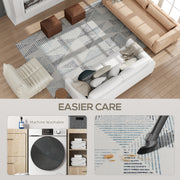 Large Geometric Non Slip Washable Area Rug Ideal for Living Room or Office Multi Coloured