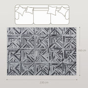 Large Chenille Area Rug Non Slip Washable Carpet For Living Room Or Bedroom Black