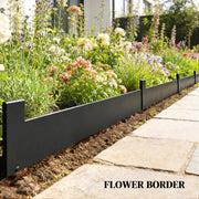 Garden Edging Fence Flexible Metal Panels for Easy No Dig Borders Black AOSOM