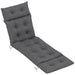 Dark Grey Sun Lounger Cushion 190x56x10cm UV Resistant Thick Sunbed Pad With Ties by Outsunny