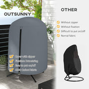 Grey Hanging Egg Chair Cover Waterproof Weatherproof 190 x 128cm by Outsunny