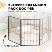 2 Piece Dog Pen Expansion Pack with 3 Connecting Stakes for 100cm High Pet Playpen by PawHut