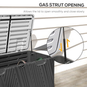 Black 380L Waterproof Outdoor Storage Box With Lockable Lid by Outsunny