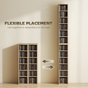 CD and Media Storage Shelves Set of 2 with Adjustable Compartments Oak AOSOM