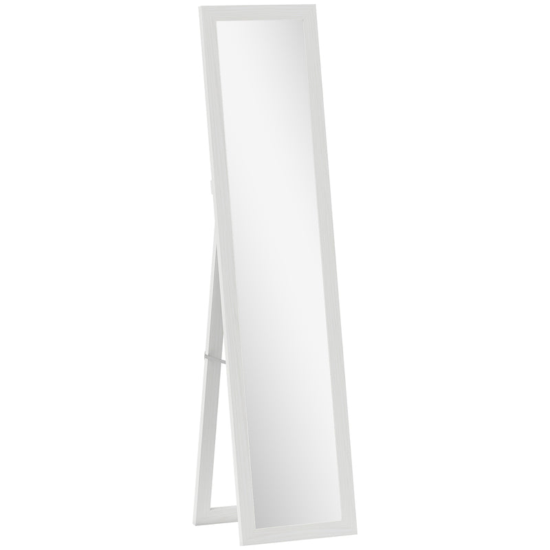Full Length Wall Mirror 37 x 157 cm With Slim Frame For Bedroom Or Hallway White AOSOM