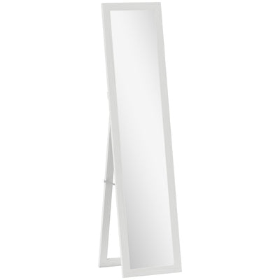 Full Length Wall Mirror 37 x 157 cm With Slim Frame For Bedroom Or Hallway White AOSOM