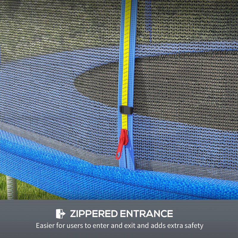 8ft Trampoline Net Replacement with Zipped Entrance and Pole Covers Weather Resistant by SPORTNOW AOSOM