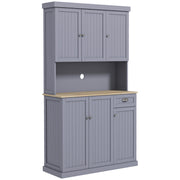 Tall Freestanding Kitchen Cabinet With Drawer and Open Countertop For Storage, Grey