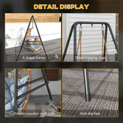 Heavy Duty Hammock Chair Stand For Hanging Swing Or Egg Chair Ideal For Garden Use Black AOSOM