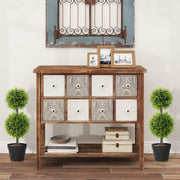 Set of 2 Artificial Topiary Ball Trees 60cm with Pots for Home or Office Decor Green