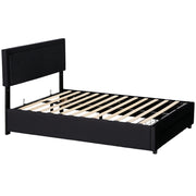 Black Double Ottoman Bed Frame with Spacious Front Drawer for Extra Storage