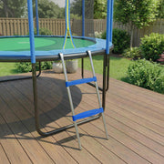 Trampoline Ladder with Wide Non Slip Steps for Safe Garden Access Blue AOSOM