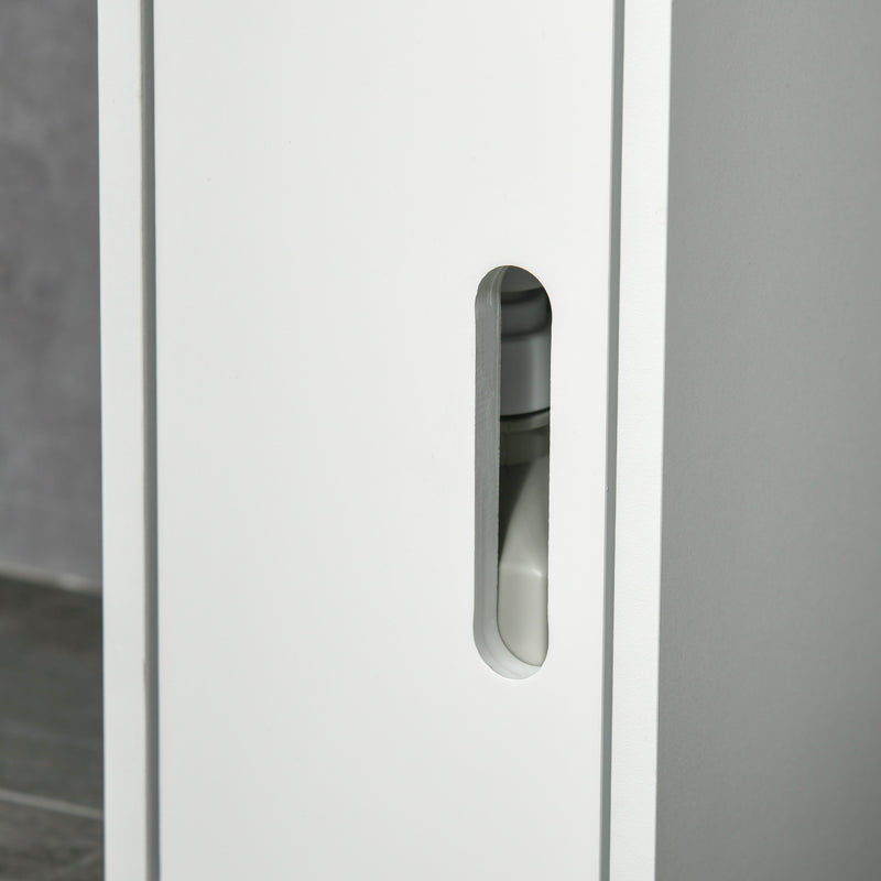 Tall Freestanding Bathroom Cabinet with Open Shelves and 3 Doors for Extra Storage White