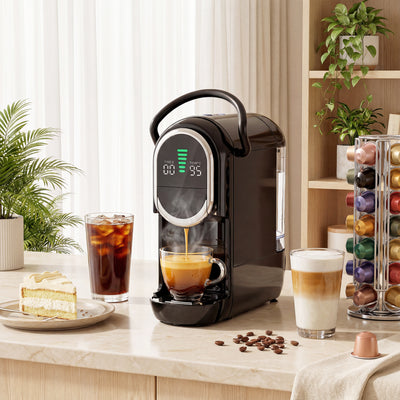 Coffee Machine for Pods and Ground Coffee Compact Easy Clean Black AOSOM