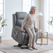 Electric Riser Recliner Chair Grey - woman rising from the seat