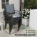 7 Piece Garden Dining Set with Stackable Chairs and Slatted Table by Outsunny