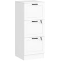 Lockable Desk Drawer Cabinet for Secure Home Office Paperwork Organisation White