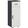 Slim Bathroom Storage Cabinet with Drawer and Adjustable Shelf for Small Spaces Grey AOSOM