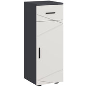 Slim Bathroom Storage Cabinet with Drawer and Adjustable Shelf for Small Spaces Grey AOSOM