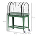Raised Planter with Greenhouse Cover Mobile Garden Bed with Wheels and Shelf for Vegetables by Outsunny