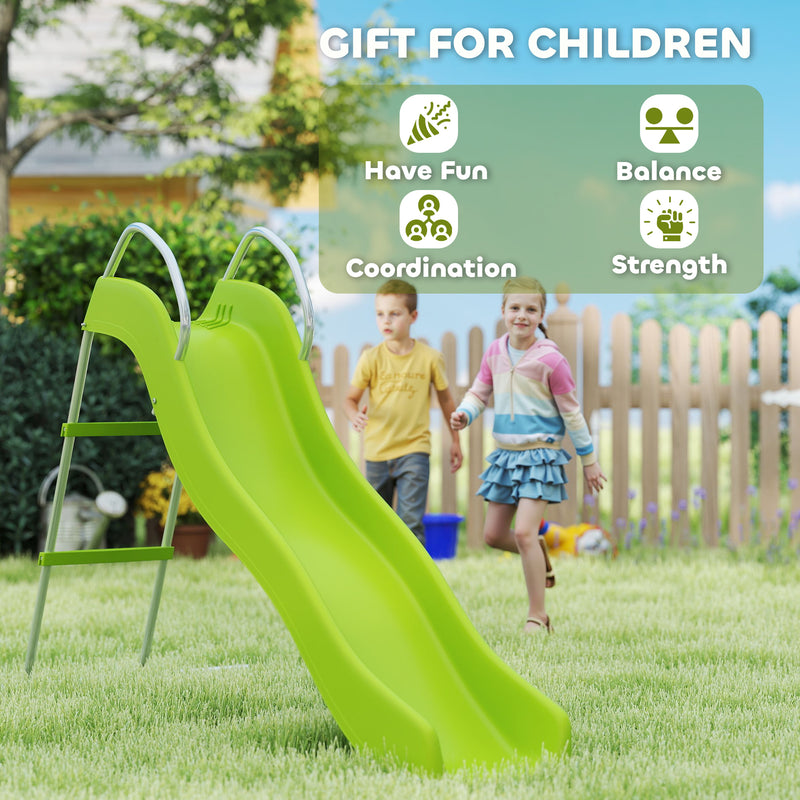 Freestanding Kids Slide with Climbing Ladder for Ages 3-8 Green by AIYAPLAY AOSOM