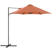 2.5M Cantilever Garden Parasol with 360Â° Rotation and Cross Base Orange by Outsunny