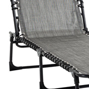 Set of 2 Folding Sun Loungers with Adjustable Backrest and Pillow for Garden or Beach