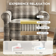Recliner Chair with Adjustable Back and Footrest for Living Room or Bedroom Grey and White AOSOM