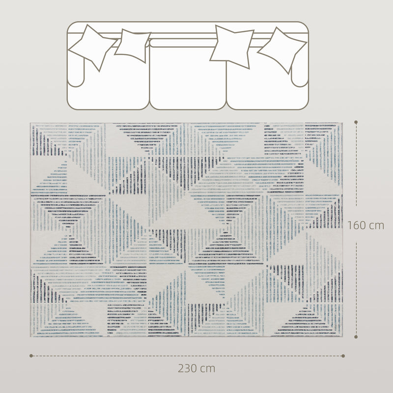 Large Geometric Area Rug Non Slip Washable Carpet for Living Room or Bedroom Multi Coloured