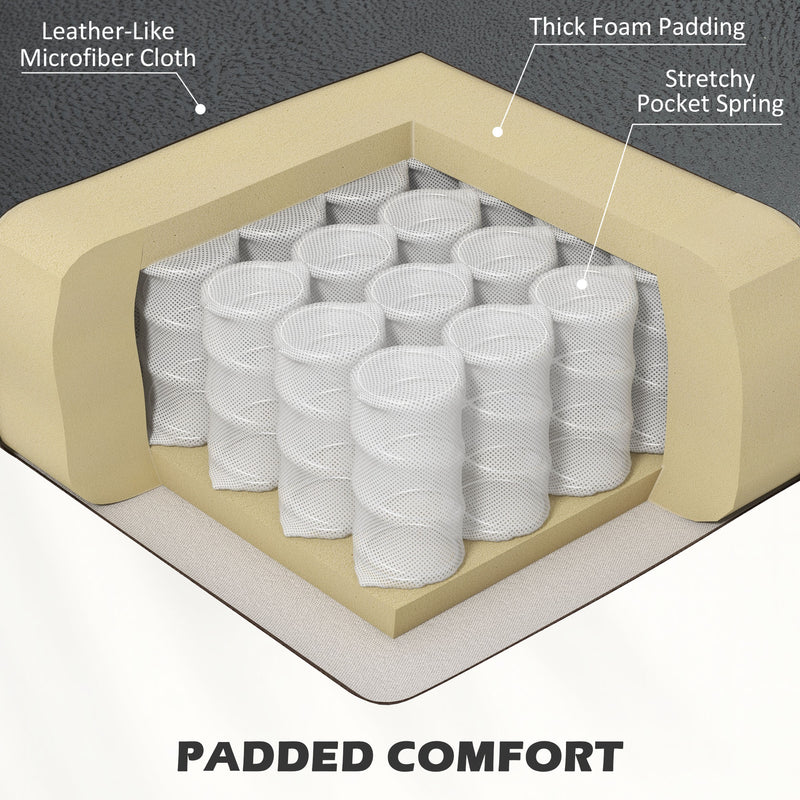 Wingback Recliner Armchair with Leg Rest for Home Theatre Comfort Deep Grey