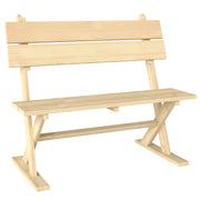 2 Seater Wooden Garden Bench Fir Wood Loveseat with Slatted Seat and Sloping Back by Outsunny