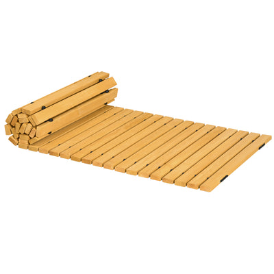Wooden Roll Out Garden Pathway for Clean Walkways on Grass or Gravel Yellow AOSOM