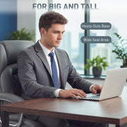 Heavy Duty Executive Office Chair with Spring Cushion Support PU Leather Grey