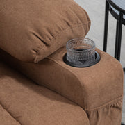 Electric Riser Recliner Chair With Remote Control And Cup Holder For Elderly Comfort Brown