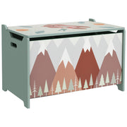 Kids Toy Storage Chest With Lid And Safety Hinge Ideal For Bedrooms Or Playrooms, Green