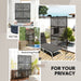 Black 6.5ft Freestanding Metal Garden Privacy Screen Decorative Panel by Outsunny