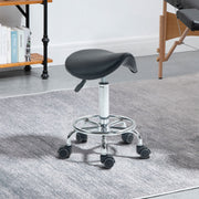 Ergonomic Rolling Saddle Stool With Wheels for Salon Spa or Tattoo Studio, Black