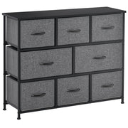 Dark Grey 8 Drawer Fabric Chest of Drawers for Bedroom and Living Room Storage