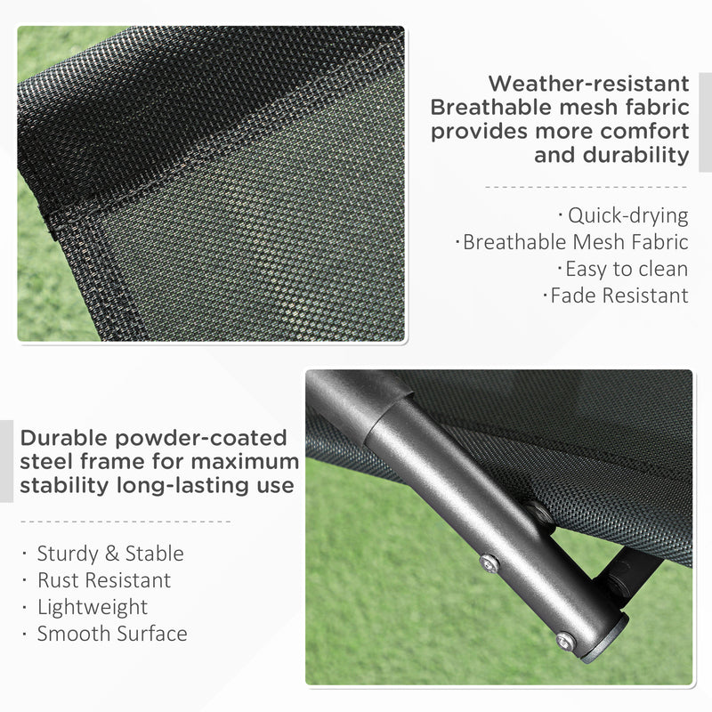 Zero Gravity Rocking Garden Chair with Pillow and Steel Frame for Outdoor Relaxing Black